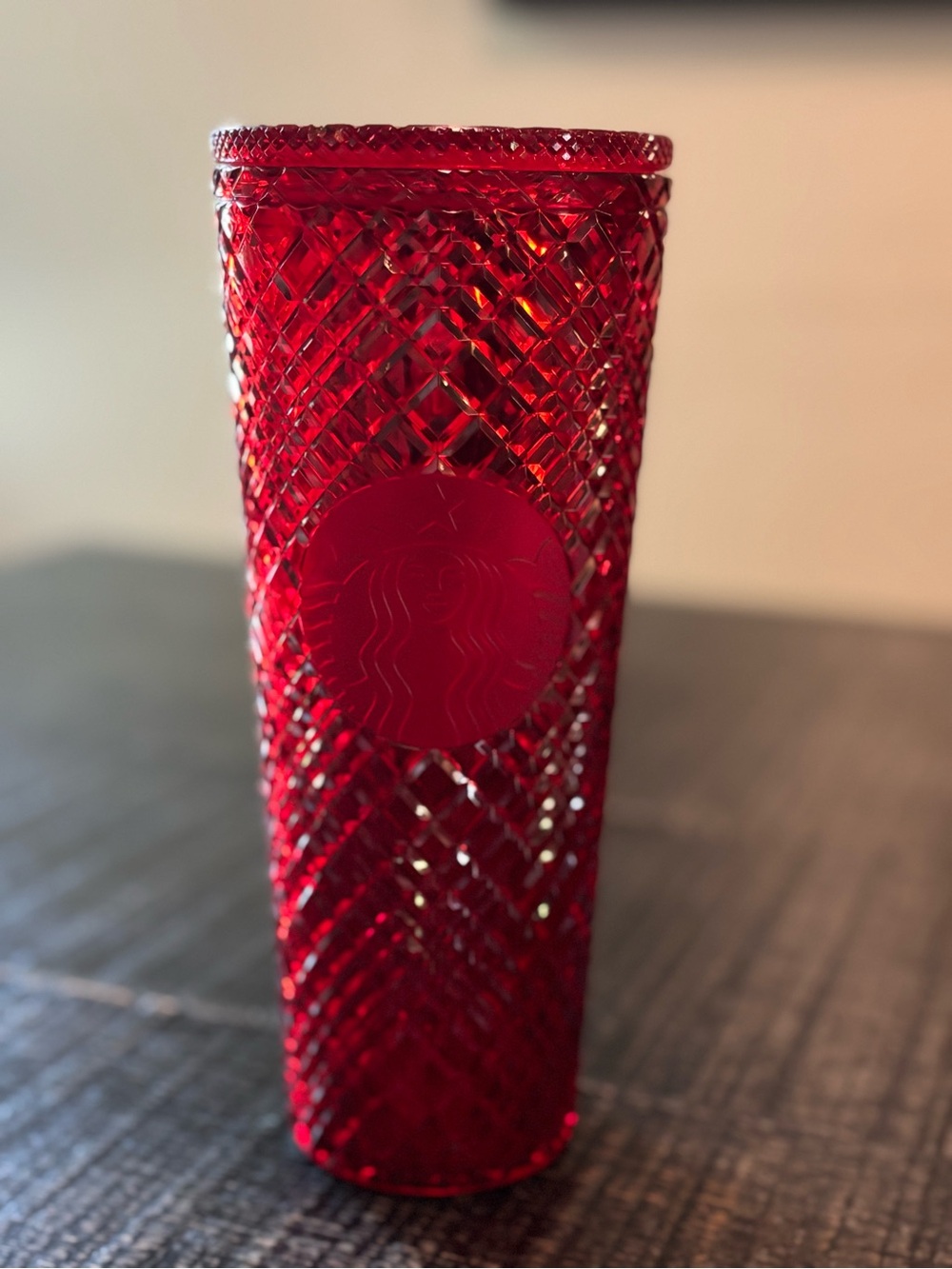 Starbucks Red Faceted Travel Tumbler
